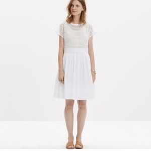 Madewell White Geo Lace Eyelet Dress